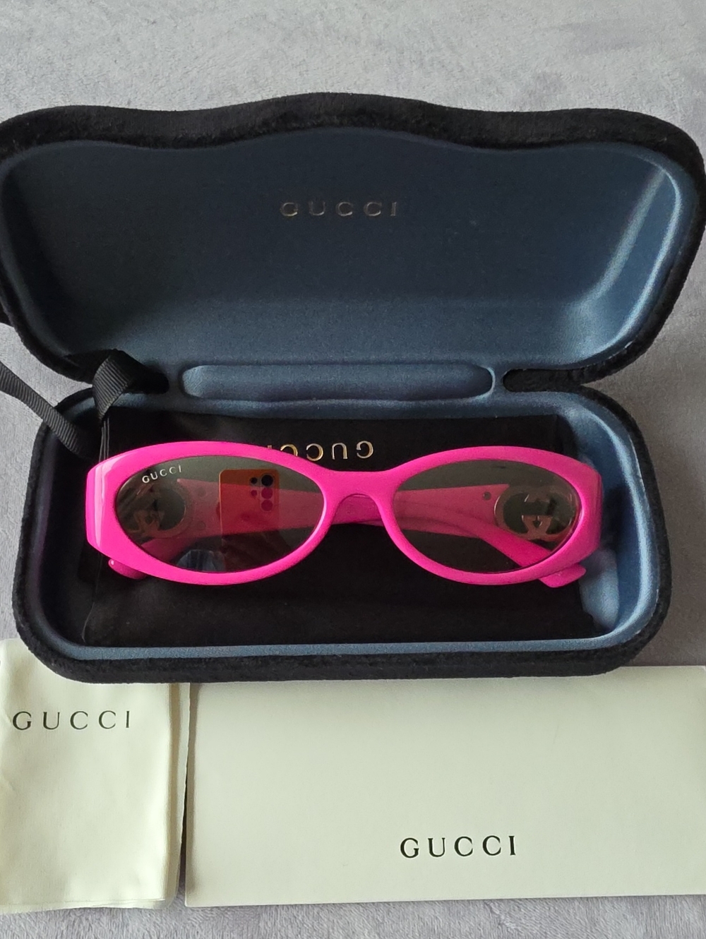Gucci Women's Bright Pink Oval Sunglasses